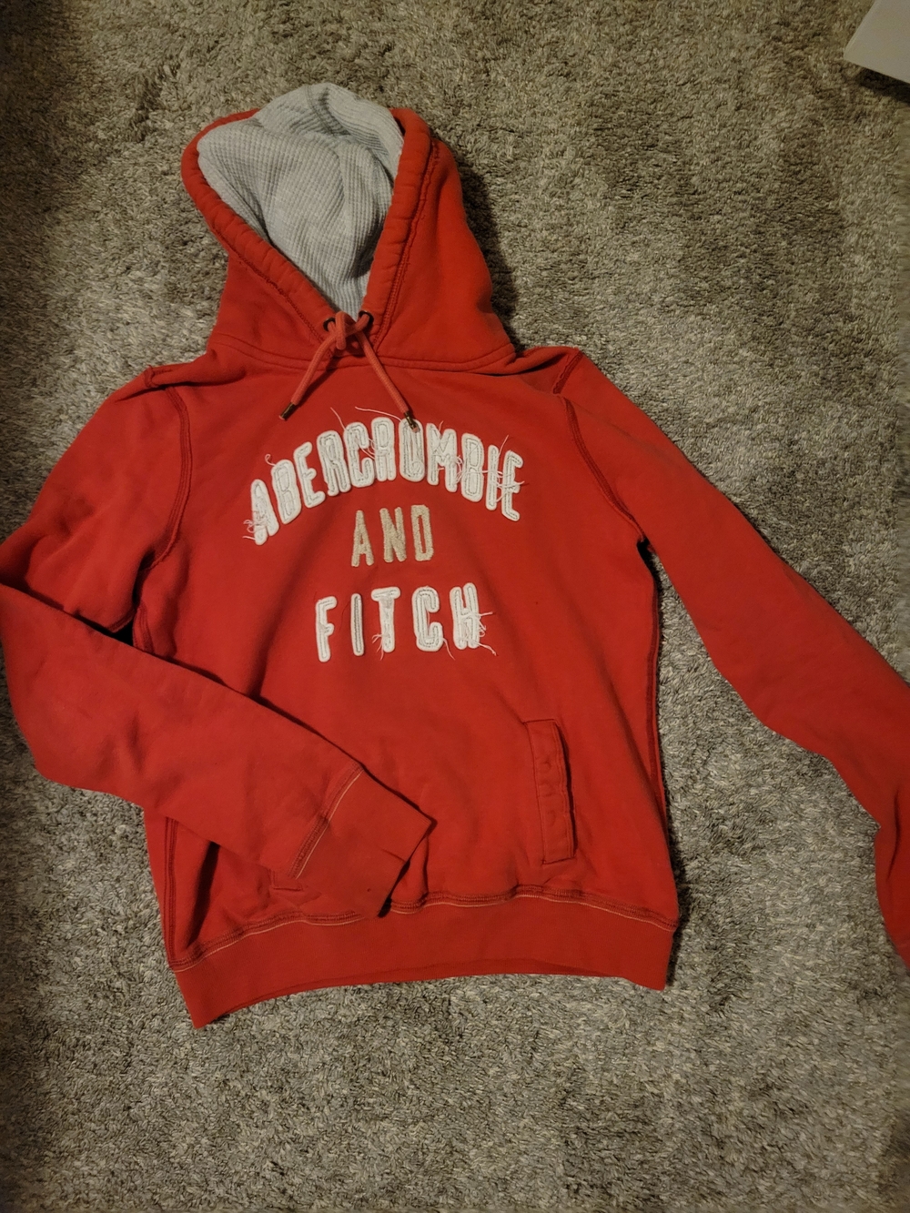 Abercrombie & Fitch Red Hoodie with White Lettering